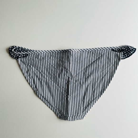 aerie Seersucker Ruffle Side Bikini Bottoms - Picture 2 of 7